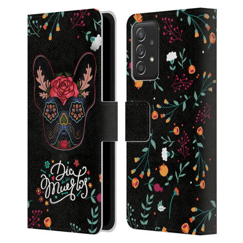 Klaudia Senator French Bulldog Day Of The Dead Leather Book Wallet Case Cover For Samsung Galaxy A52 / A52s / 5G (2021)