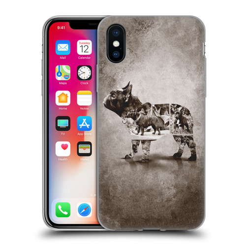 Klaudia Senator French Bulldog Vintage Soft Gel Case for Apple iPhone X / iPhone XS