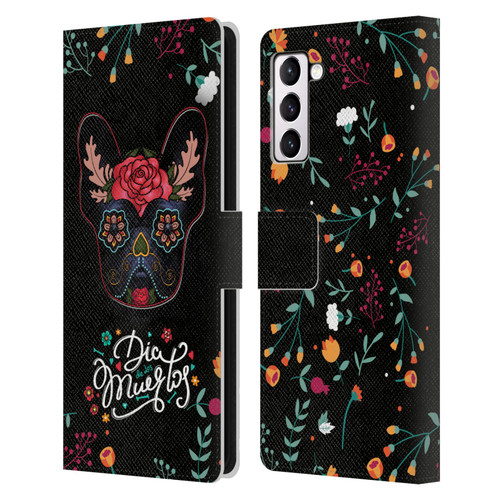 Klaudia Senator French Bulldog Day Of The Dead Leather Book Wallet Case Cover For Samsung Galaxy S21+ 5G