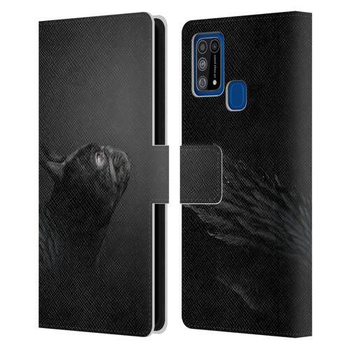 Klaudia Senator French Bulldog Angel Leather Book Wallet Case Cover For Samsung Galaxy M31 (2020)
