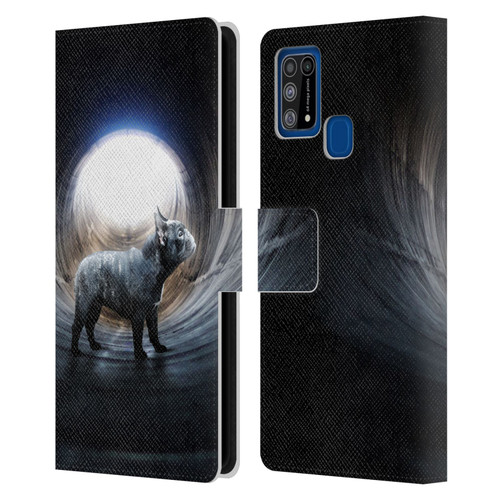 Klaudia Senator French Bulldog Lost Leather Book Wallet Case Cover For Samsung Galaxy M31 (2020)