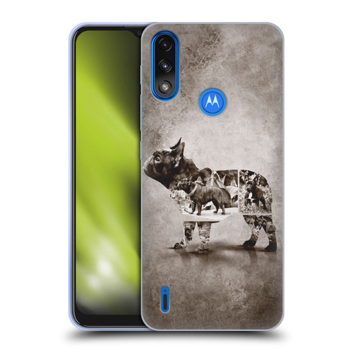 Klaudia Senator French Bulldog Vintage Soft Gel Case for Motorola Moto E7 Power / Moto E7i Power