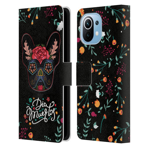 Klaudia Senator French Bulldog Day Of The Dead Leather Book Wallet Case Cover For Xiaomi Mi 11