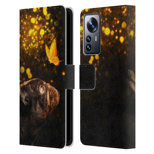 Klaudia Senator French Bulldog Butterfly Leather Book Wallet Case Cover For Xiaomi 12 Pro