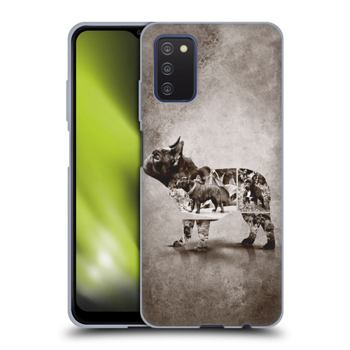 Klaudia Senator French Bulldog Vintage Soft Gel Case for Samsung Galaxy A03s (2021)