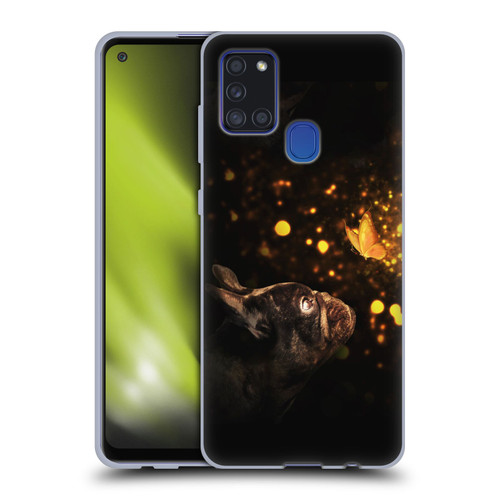Klaudia Senator French Bulldog Butterfly Soft Gel Case for Samsung Galaxy A21s (2020)