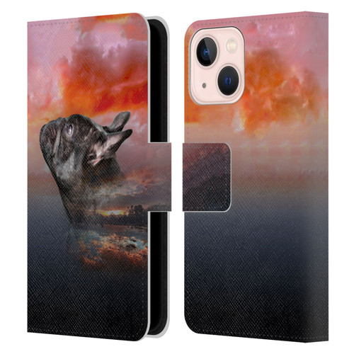 Klaudia Senator French Bulldog 2 Reminisce Leather Book Wallet Case Cover For Apple iPhone 13 Mini