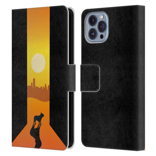 Klaudia Senator French Bulldog 2 Shadow At Sunset Leather Book Wallet Case Cover For Apple iPhone 14
