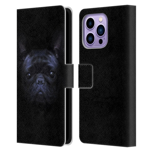 Klaudia Senator French Bulldog 2 Darkness Leather Book Wallet Case Cover For Apple iPhone 14 Pro Max