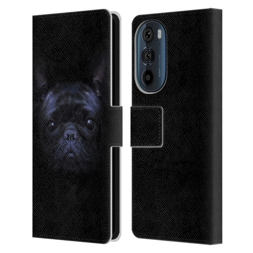 Klaudia Senator French Bulldog 2 Darkness Leather Book Wallet Case Cover For Motorola Edge 30