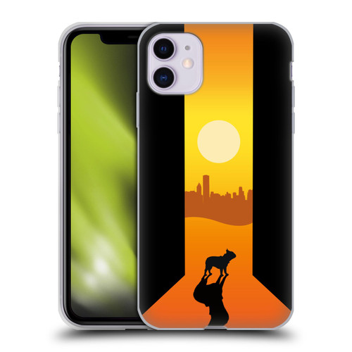 Klaudia Senator French Bulldog 2 Shadow At Sunset Soft Gel Case for Apple iPhone 11