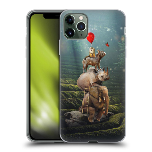 Klaudia Senator French Bulldog 2 Friends Reaching Butterfly Soft Gel Case for Apple iPhone 11 Pro Max
