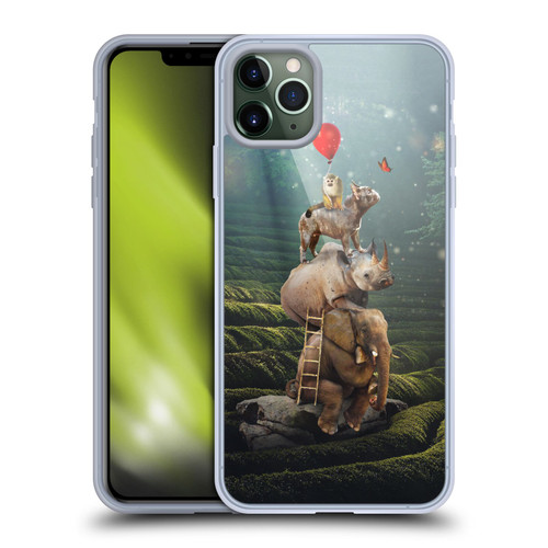 Klaudia Senator French Bulldog 2 Friends Reaching Butterfly Soft Gel Case for Apple iPhone 11 Pro Max