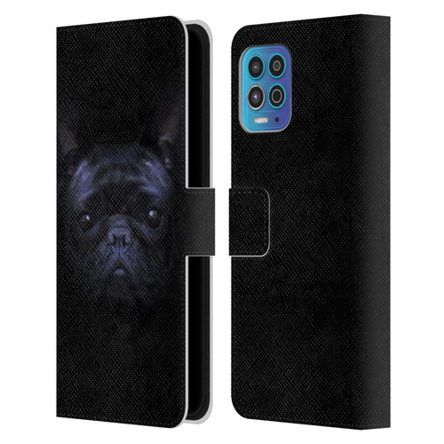 Klaudia Senator French Bulldog 2 Darkness Leather Book Wallet Case Cover For Motorola Moto G100