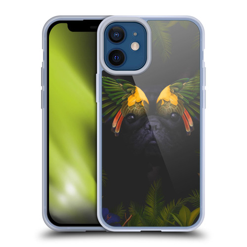 Klaudia Senator French Bulldog 2 Bird Feathers Soft Gel Case for Apple iPhone 12 Mini
