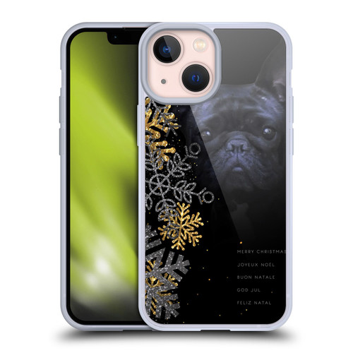 Klaudia Senator French Bulldog 2 Snow Flakes Soft Gel Case for Apple iPhone 13 Mini