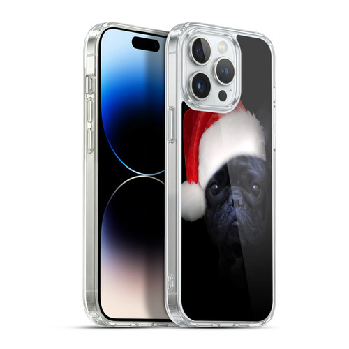 Klaudia Senator French Bulldog 2 Christmas Hat Soft Gel Case for Apple iPhone 13 Pro Max & MagSafe