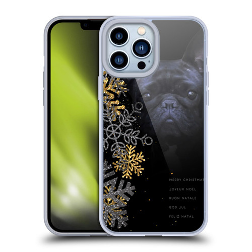 Klaudia Senator French Bulldog 2 Snow Flakes Soft Gel Case for Apple iPhone 13 Pro Max
