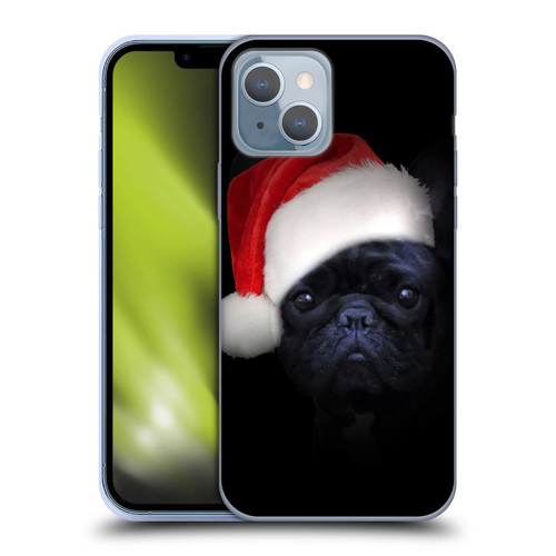Klaudia Senator French Bulldog 2 Christmas Hat Soft Gel Case for Apple iPhone 14