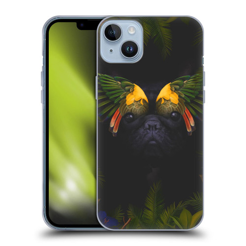 Klaudia Senator French Bulldog 2 Bird Feathers Soft Gel Case for Apple iPhone 14 Plus