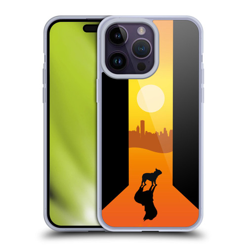 Klaudia Senator French Bulldog 2 Shadow At Sunset Soft Gel Case for Apple iPhone 14 Pro Max