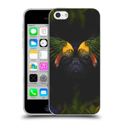 Klaudia Senator French Bulldog 2 Bird Feathers Soft Gel Case for Apple iPhone 5c
