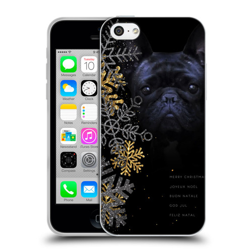 Klaudia Senator French Bulldog 2 Snow Flakes Soft Gel Case for Apple iPhone 5c