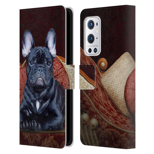 Klaudia Senator French Bulldog 2 Classic Couch Leather Book Wallet Case Cover For OnePlus 9 Pro