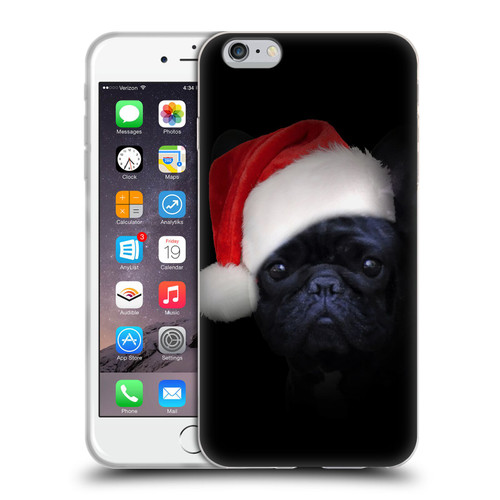 Klaudia Senator French Bulldog 2 Christmas Hat Soft Gel Case for Apple iPhone 6 Plus / iPhone 6s Plus