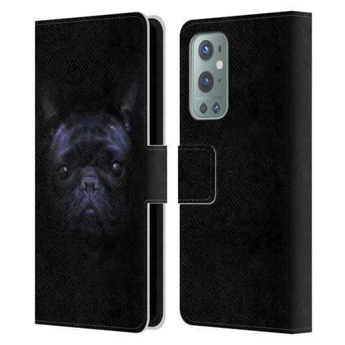 Klaudia Senator French Bulldog 2 Darkness Leather Book Wallet Case Cover For OnePlus 9