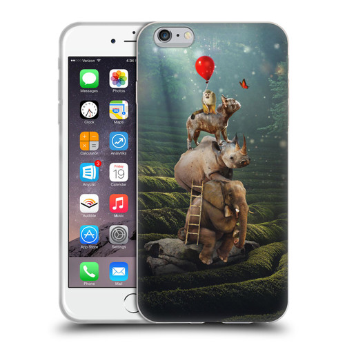 Klaudia Senator French Bulldog 2 Friends Reaching Butterfly Soft Gel Case for Apple iPhone 6 Plus / iPhone 6s Plus