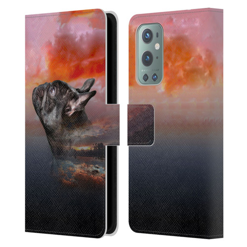 Klaudia Senator French Bulldog 2 Reminisce Leather Book Wallet Case Cover For OnePlus 9
