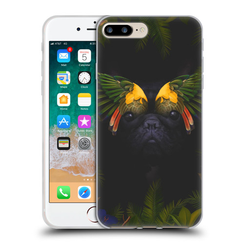 Klaudia Senator French Bulldog 2 Bird Feathers Soft Gel Case for Apple iPhone 7 Plus / iPhone 8 Plus