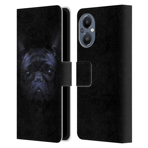 Klaudia Senator French Bulldog 2 Darkness Leather Book Wallet Case Cover For OnePlus Nord N20 5G