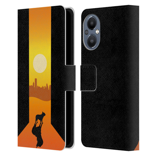 Klaudia Senator French Bulldog 2 Shadow At Sunset Leather Book Wallet Case Cover For OnePlus Nord N20 5G