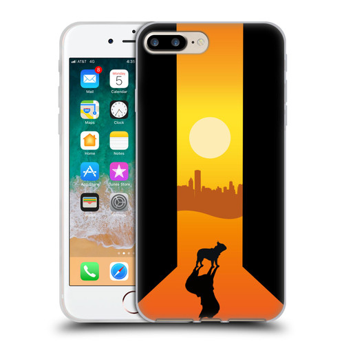 Klaudia Senator French Bulldog 2 Shadow At Sunset Soft Gel Case for Apple iPhone 7 Plus / iPhone 8 Plus