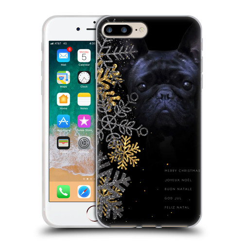 Klaudia Senator French Bulldog 2 Snow Flakes Soft Gel Case for Apple iPhone 7 Plus / iPhone 8 Plus