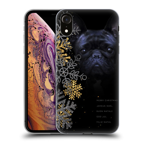 Klaudia Senator French Bulldog 2 Snow Flakes Soft Gel Case for Apple iPhone XR