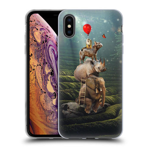 Klaudia Senator French Bulldog 2 Friends Reaching Butterfly Soft Gel Case for Apple iPhone XS Max