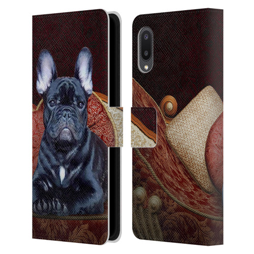 Klaudia Senator French Bulldog 2 Classic Couch Leather Book Wallet Case Cover For Samsung Galaxy A02/M02 (2021)