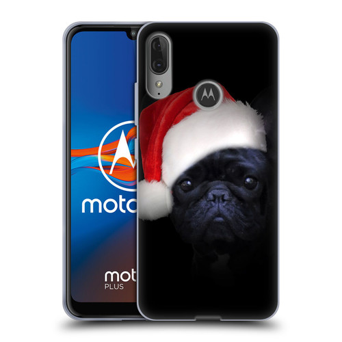 Klaudia Senator French Bulldog 2 Christmas Hat Soft Gel Case for Motorola Moto E6 Plus