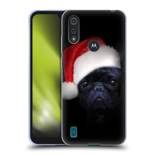 Klaudia Senator French Bulldog 2 Christmas Hat Soft Gel Case for Motorola Moto E6s (2020)