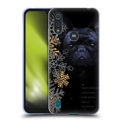 Klaudia Senator French Bulldog 2 Snow Flakes Soft Gel Case for Motorola Moto E6s (2020)