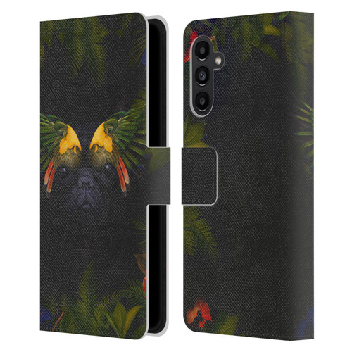 Klaudia Senator French Bulldog 2 Bird Feathers Leather Book Wallet Case Cover For Samsung Galaxy A13 5G (2021)