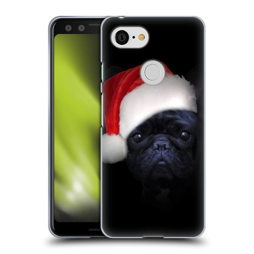 Klaudia Senator French Bulldog 2 Christmas Hat Soft Gel Case for Google Pixel 3