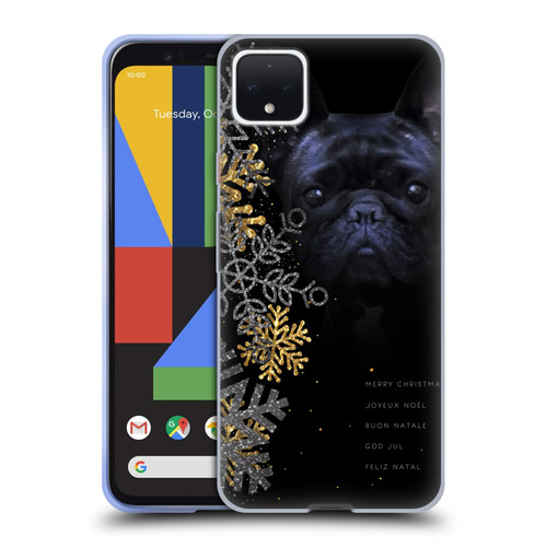 Klaudia Senator French Bulldog 2 Snow Flakes Soft Gel Case for Google Pixel 4 XL