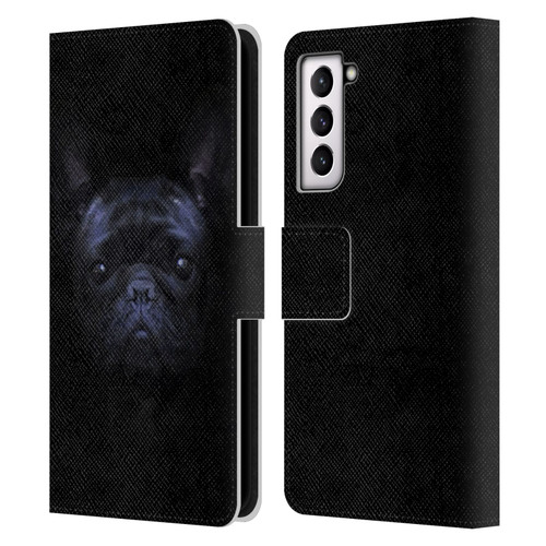 Klaudia Senator French Bulldog 2 Darkness Leather Book Wallet Case Cover For Samsung Galaxy S21 5G