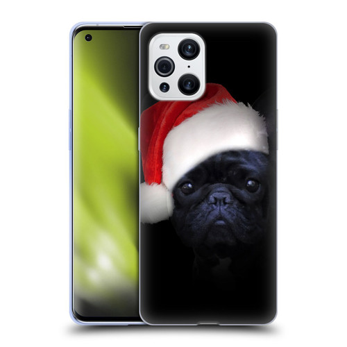 Klaudia Senator French Bulldog 2 Christmas Hat Soft Gel Case for OPPO Find X3 / Pro