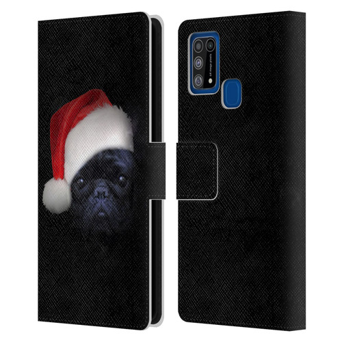 Klaudia Senator French Bulldog 2 Christmas Hat Leather Book Wallet Case Cover For Samsung Galaxy M31 (2020)