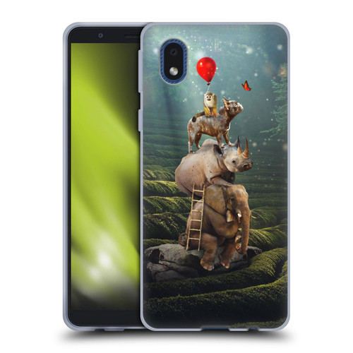 Klaudia Senator French Bulldog 2 Friends Reaching Butterfly Soft Gel Case for Samsung Galaxy A01 Core (2020)